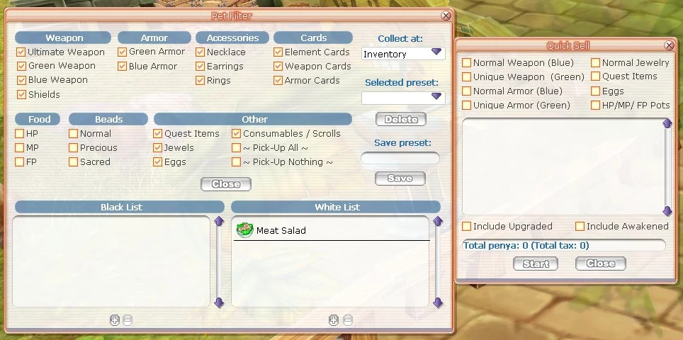 Pet Filter and Quicksell